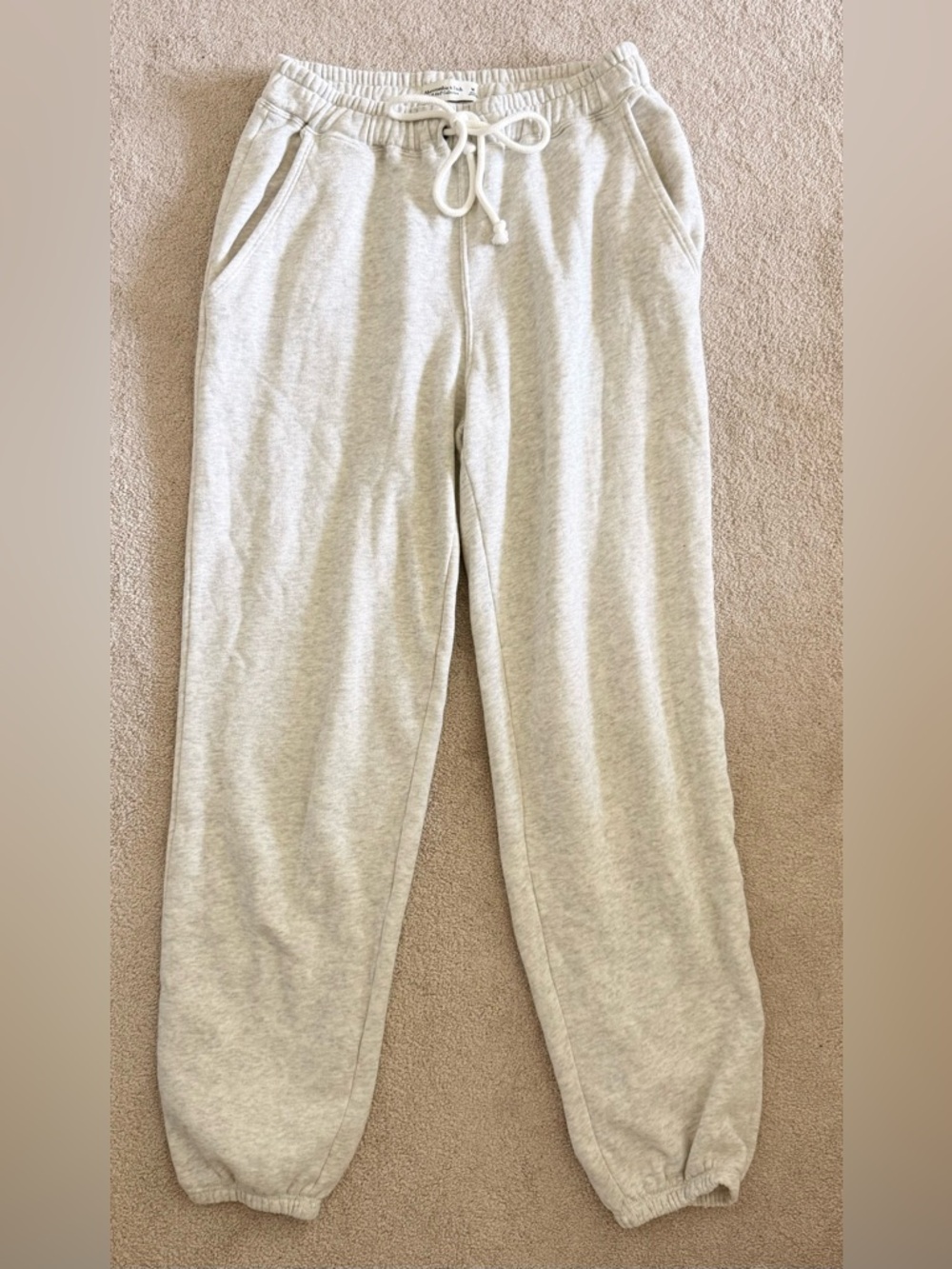 Abercrombie & Fitch Light Gray Drawstring Sweatpants